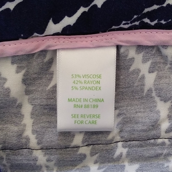 Lilly Pulitzer navy white printed pants ankle crop - Picture 3 of 12